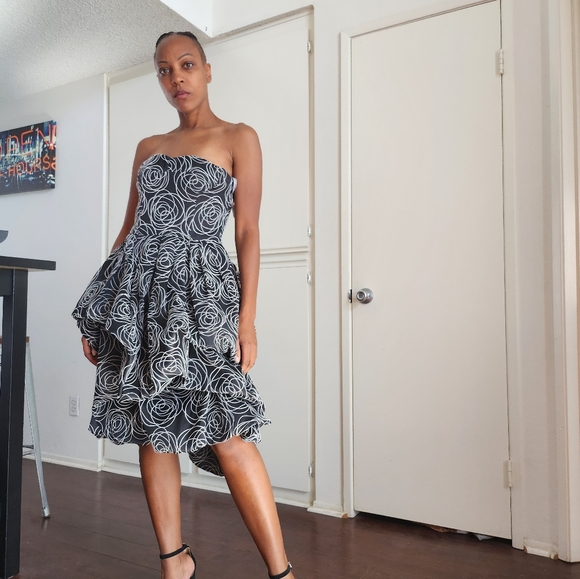 Oscar de la Renta High-Low Bubble Hem Dress — Couture, New with Tags Sz 4 - Picture 2 of 7